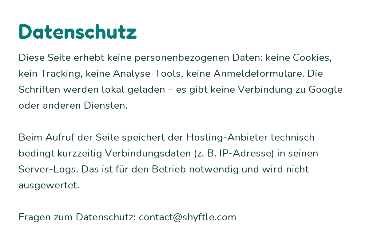 Datenschutzerklärung (Angaben als Grafik)